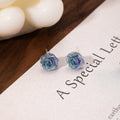 Elegant French Sweet Mini Rose Flower Acrylic Crystal Studs Light Luxury Fashion Women's Earrings view 3