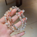 Natural White Crystal Yellow Tower Crystal Beaded Bangle Luxury Vintage Geometric Bracelet for Women view 3