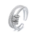 Adjustable Open Ring For Women, Movable Geometric Design Fashion Finger Jewelry view 5