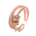 Adjustable Open Ring For Women, Movable Geometric Design Fashion Finger Jewelry view 3