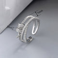 Adjustable Open Ring For Women, Movable Geometric Design Fashion Finger Jewelry view 4