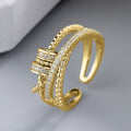 Adjustable Open Ring For Women, Movable Geometric Design Fashion Finger Jewelry view 2