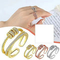 Adjustable Open Ring For Women, Movable Geometric Design Fashion Finger Jewelry view 1