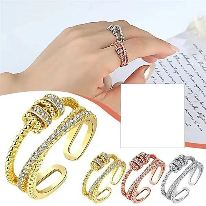 Adjustable Open Ring For Women, Movable Geometric Design Fashion Finger Jewelry