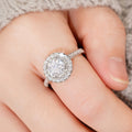 Full Pave Light Luxury Round Geometric Ring For Women, Wedding Engagement Fashion Jewelry view 3