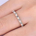 Rose Gold Or Silver Opal Clear Stone Eternity Stacking Ring view 4