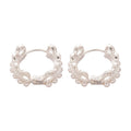 French Vintage Lace Crown Pearl Ear Cuff Earrings Chic Geometric Round Commuter Jewelry view 5