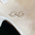 French Vintage Lace Crown Pearl Ear Cuff Earrings Chic Geometric Round Commuter Jewelry view 4