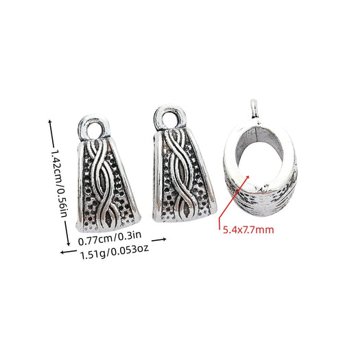 Vintage Alloy Large Hole Three Way Beads For DIY Bracelet Jewelry Accessories – Antique Silver