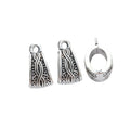 Vintage Alloy Large Hole Three Way Beads For DIY Bracelet Jewelry Accessories – Antique Silver view 2