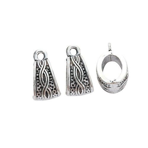 Vintage Alloy Large Hole Three Way Beads For DIY Bracelet Jewelry Accessories – Antique Silver