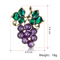 Green Purple Grape Metal Brooch Pin for Jackets and Lapels view 2