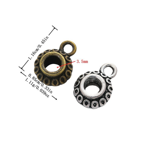 DIY Vintage Alloy Large Hole Three-Way Beads For Bracelet Jewelry Accessories
