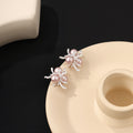 Elegant Vintage Silver Alloy Firework Cluster Pearl Stud Earrings For Women Luxury Fashion Earrings view 2