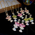 Light Luxury Palace Style Alloy Fan-Shaped Rhinestone Stud Earrings And Collar Necklace Jewelry Set view 1