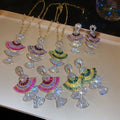 Light Luxury Palace Style Alloy Fan-Shaped Rhinestone Stud Earrings And Collar Necklace Jewelry Set view 3