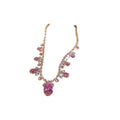 Copper Zircon Flower Waterdrop Necklace Earrings Jewelry Set Elegant Light Luxury Style view 5