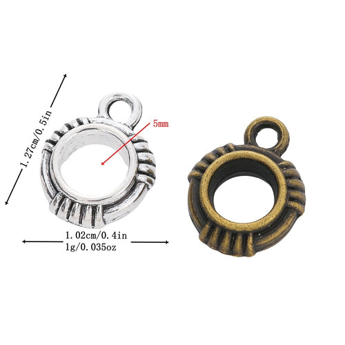 DIY Retro Alloy Large Hole Three-Way Beads For Zakka Style Bracelet Jewelry Accessories 4043