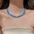 Diamond-Shaped Shell Beaded Necklace Beach Vacation Style Fresh Sweet Collarbone Jewelry view 3