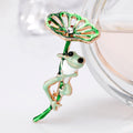 Green Gold Tone Frog Metal Brooch Pin 4.6 x 2.2 cm view 3