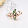 Green Gold Tone Bee Metal Brooch Pin for Jackets and Lapels view 5