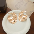 Luxury Irregular Hammered Gold Alloy Geometric Statement Drop Studs Vintage Niche Fashion Earrings view 4