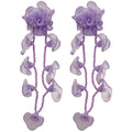 Chiffon Flower Seed Bead Tassel Drop Earrings Beach Vacation Style Fabric Floral Ear Jewelry view 5