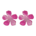 Korean Style Rhinestone Flower Stud Earrings With Silver Posts, Elegant Light Luxury Metal Jewelry view 5
