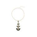 Light Luxury Alloy Fan Drop Tassel Pendant Necklace With Rhinestone French Vintage Style view 5