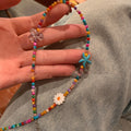 Colorful Acrylic Starfish Flower Beaded Necklace Bohemian Vacation Style Sweet Collarbone Jewelry view 4