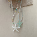 Colorful Resin Starfish Beaded Pendant Necklace Summer Beach Vacation Choker For Women view 3