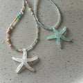 Colorful Resin Starfish Beaded Pendant Necklace Summer Beach Vacation Choker For Women view 2