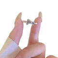 Zircon Bow Faux Pearl Open Ring For Women Minimalist Light Luxury Index Finger Jewelry view 5