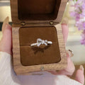 Zircon Bow Faux Pearl Open Ring For Women Minimalist Light Luxury Index Finger Jewelry view 2