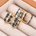 Plaid Ear Cuff Earrings For Women, French Chic Elegant Lady Style Fashion Ear Jewelry view 3