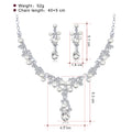Blue Black Pearl Crystal Cluster Collar Metal Necklace and Earring Set view 2