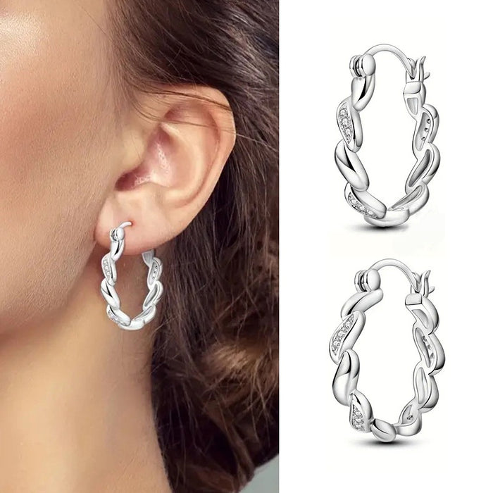 Luxury Style Micro Paved Zircon Geometric Earrings For Women, Shiny Fashion Accessories