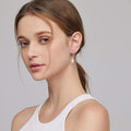 Korean Classical Faux Pearl Drop Earrings For Women, Oval Geometric Elegant Ear Jewelry view 3