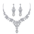 Black Silver Tone Five Point Star Five Designs Metal Necklace and Earring Set view 6