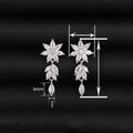 Romantic Flower Snowflake Marquise Drop Earrings For Women, Elegant Light Luxury Jewelry view 4