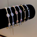 French Luxury Oval Zircon Copper Adjustable Bangle For Women view 1