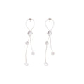 Chic Copper Zircon Star Tassel Drop Earrings With Silver Needle Geometric Fashion Design view 5