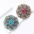 Alloy Rhinestone Sunflower Brooch Pin For Dresses And Cardigans – Blue view 2