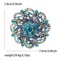 Alloy Rhinestone Sunflower Brooch Pin For Dresses And Cardigans – Blue view 5