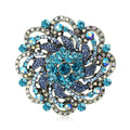 Alloy Rhinestone Sunflower Brooch Pin For Dresses And Cardigans – Blue view 1