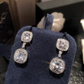 Style Light Luxury Women's Drop Earrings, Geometric Shiny Zircon Elegant Fashion Jewelry view 2