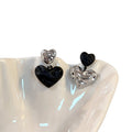 Alloy Asymmetric Wrinkled Heart Stud Earrings With Silver Posts, Fashion Creative Designer Style view 5