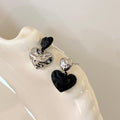 Alloy Asymmetric Wrinkled Heart Stud Earrings With Silver Posts, Fashion Creative Designer Style view 4
