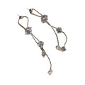 Chic Copper Zircon Star Diamond Geometric Tassel Drop Earrings With Silver Pins view 5