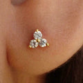 Minimalist Small Round And Triangle Stud Earrings For Women, Versatile Commuter Ear Jewelry view 2